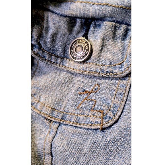 VINTAGE vtg SMALL S Hydraulic‎ Blue Jean Demim Jacket Tailored Blazer Style - Picture 5 of 9